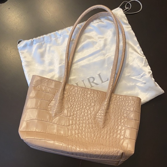 FURLA Crocodile Shoulder Bag / Mini Tote - Buff - Picture 5 of 5